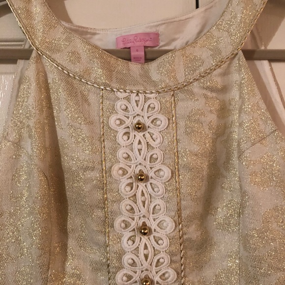 Lilly Pulitzer Dresses & Skirts - Lily Pulitzer cream and gold dress